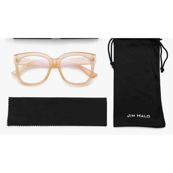 JIM HALO Oversized Square Computer Glasses Blue Light Blocker Glasses - Picture 10 of 10